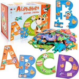Wooden Alphabet Animal Jigsaw Puzzle Montessori ABC Learning Toy for Toddlers